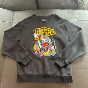 Nike Air Jordan Sweatshirt Mens Medium Black DNA Crewneck Fleece Pullover Logo